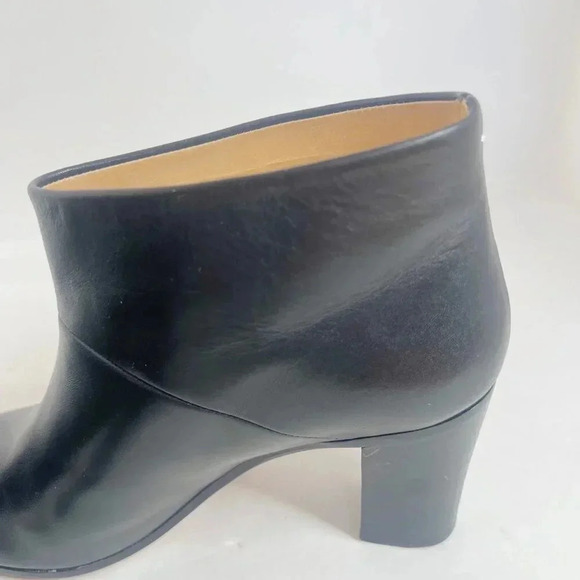 Maison Martin Margiela Paris Black Leather Heeled Booties Size 37 38WU0239 - Picture 12 of 13